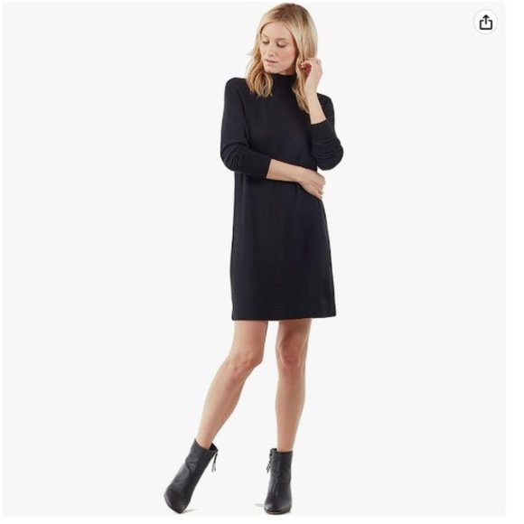 Splendid - Supersoft Mock Neck Dress RF9D360 | Size Small | Black - Picture 1 of 6